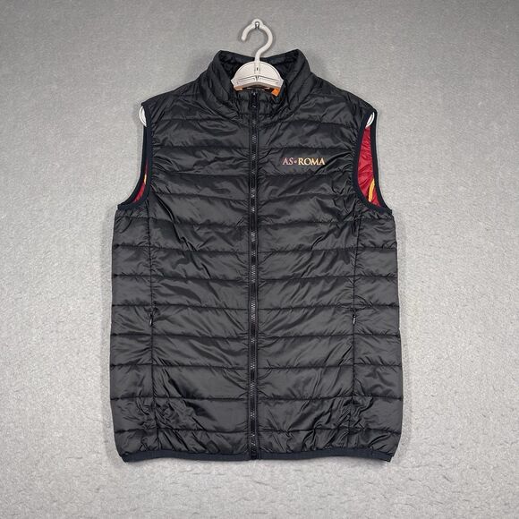 AS Roma Vest Mens Medium Black Red Cloud Tech Insulated Calcio Soccer Football - Picture 1 of 12